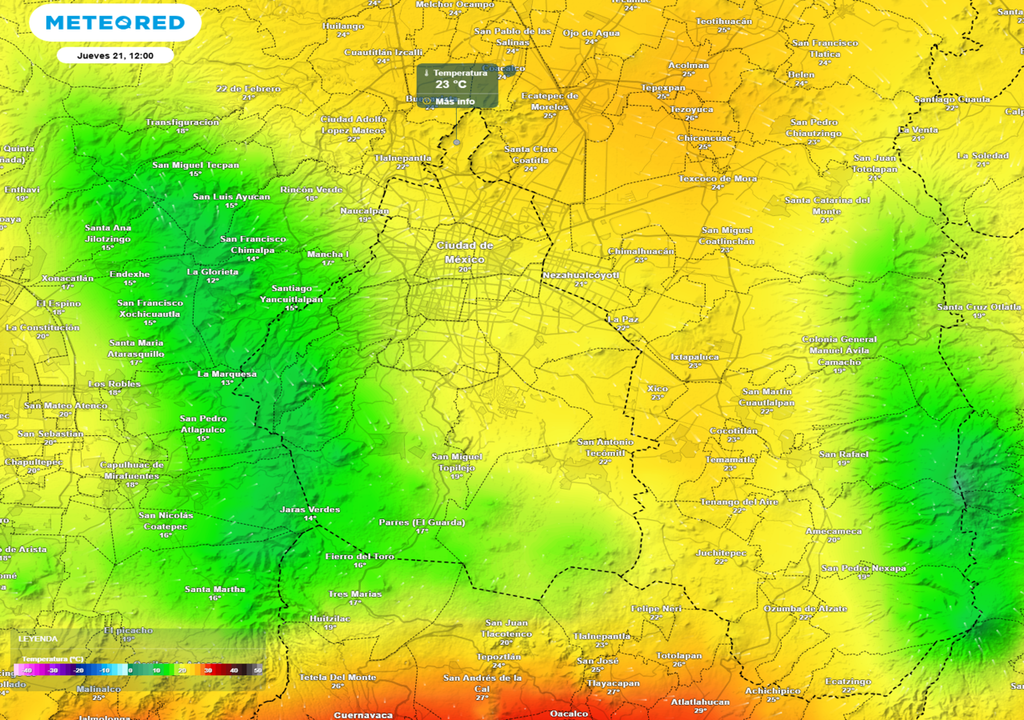 temperatura La Ciudad de México registrará un jueves con condiciones frescas en la tarde debido a la abundante nubosidad y a las tormentas.