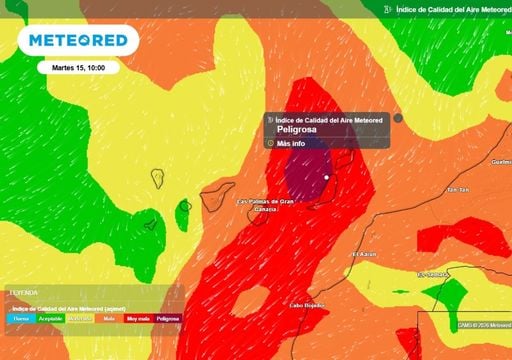 Hasta 300 &micro;g/m&sup3; de PM10: la lengua de polvo sahariano dispara los niveles de contaminaci&oacute;n del aire en Canarias