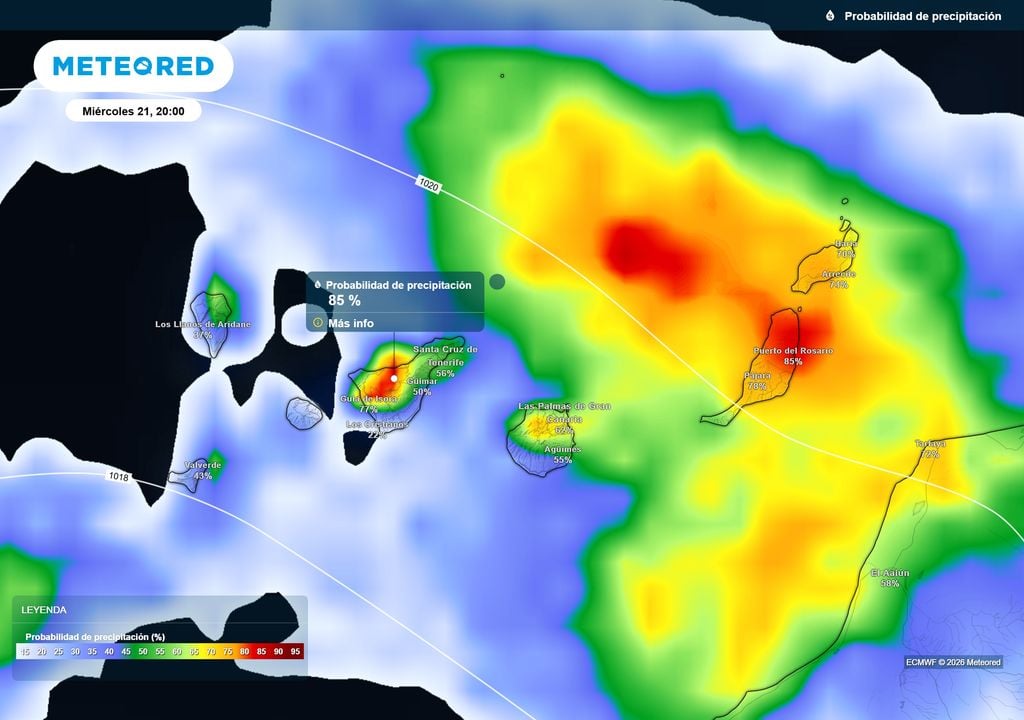 En lo que resta de tarde, las lluvias afectarán a todo el archipiélago.