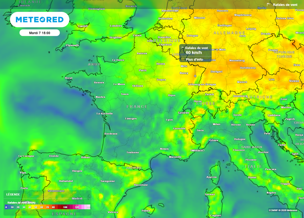 Mardi, le vent sera fort au nord-est et favorisera un risque d'incendies élevé Mardi, le vent sera fort au nord-est et favorisera un risque d'incendies élevé