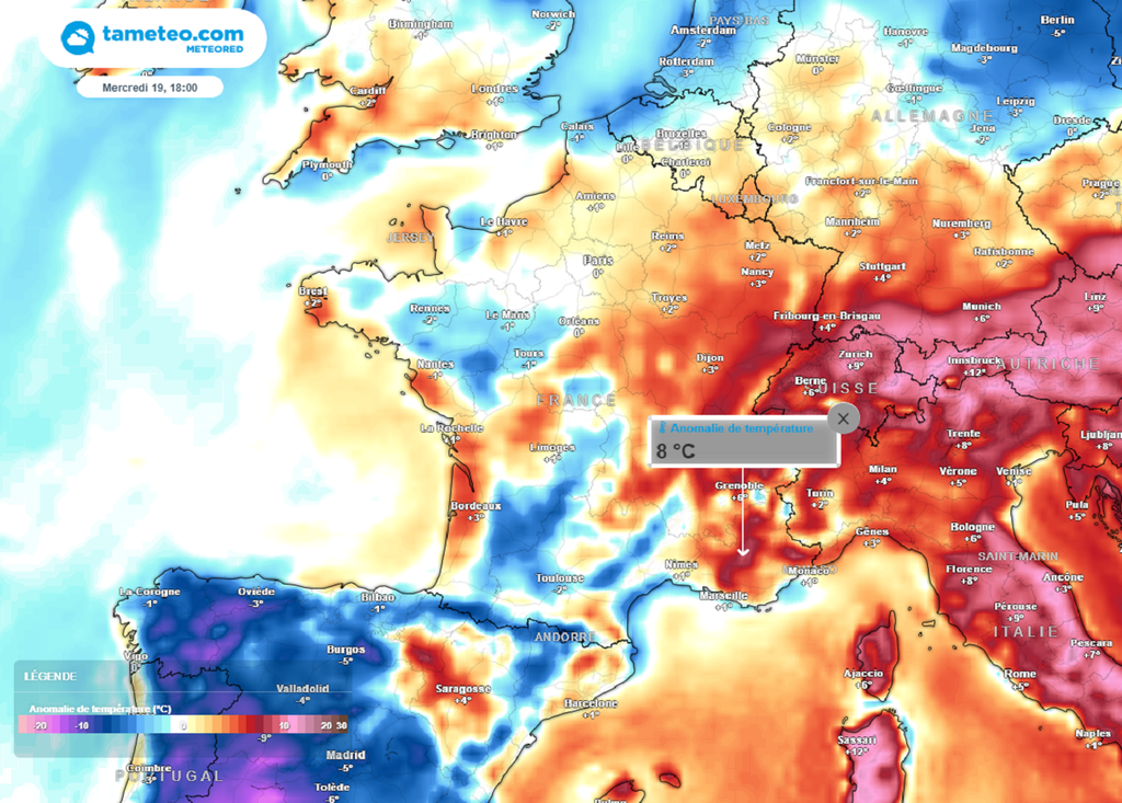 By the middle of this week, values ​​will be up to 8°C above seasonal norms in the southeast.