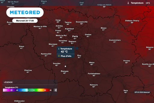 Canicule &agrave; Paris et en &Icirc;le-de-France : pr&egrave;s de 42 degr&eacute;s attendus. Pas de sortie de crise avant plusieurs jours