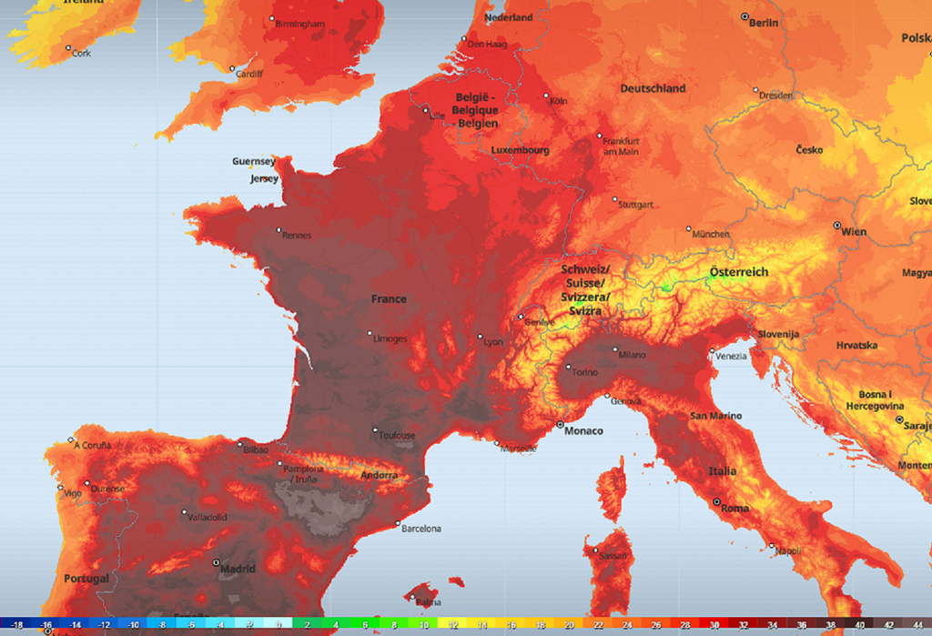 Les températures attendues vendredi après-midi dépasseront la barre des 40°C dans l'ouest et le sud du pays. Les températures attendues vendredi après-midi dépasseront la barre des 40°C dans l'ouest et le sud du pays.