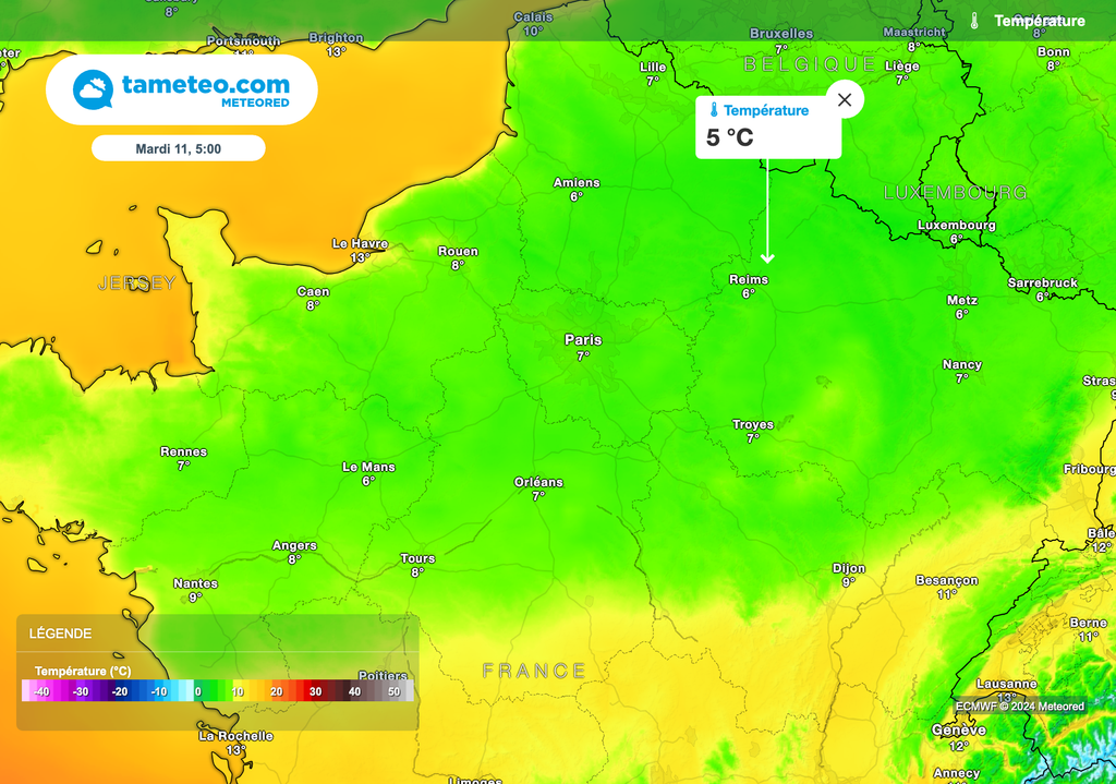 Minimales parfois inférieures à 5°C ce mardi matin. Minimales parfois inférieures à 5°C ce mardi matin.