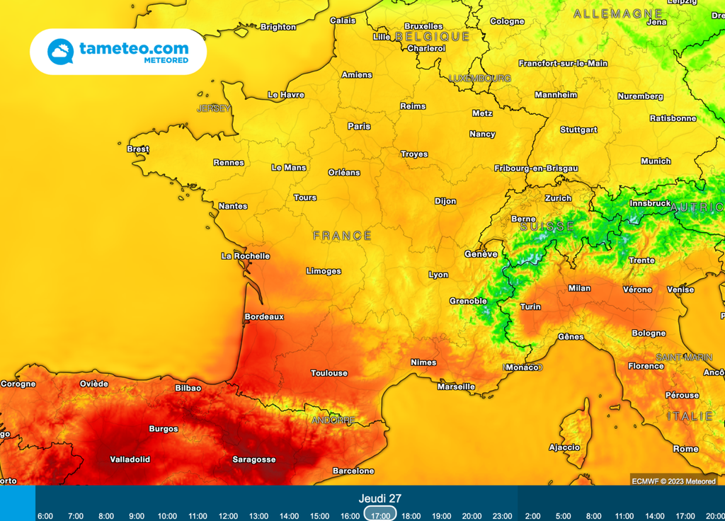 Chaleur France jeudi