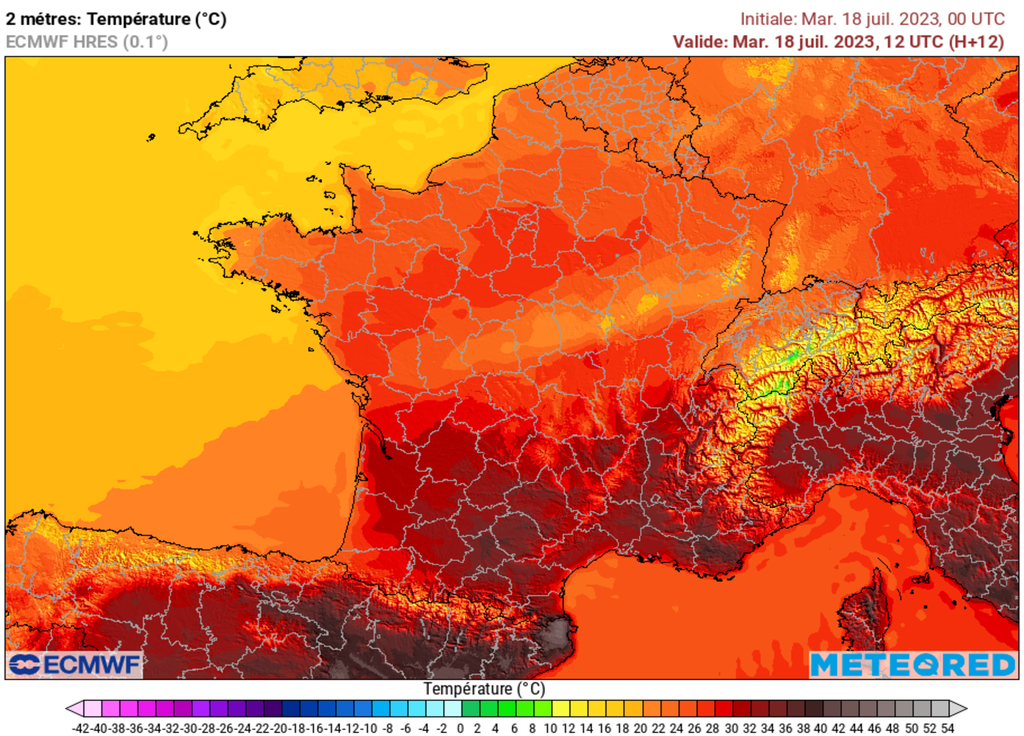 Un air moins chaud sera présent au Nord. Étouffant dans la moitié Sud.