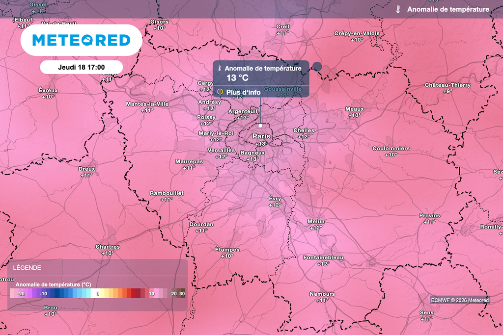 Températures plus de 12 degrés supérieures aux normales de saison en Île-de-France ! Températures plus de 12 degrés supérieures aux normales de saison en Île-de-France !
