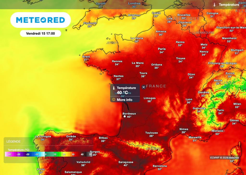 Plus de 40 degrés demain dans le sud-ouest de la France. La canicule gagne les Pays de la Loire et la Bretagne.