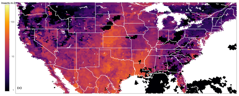 Un estudio estima la cantidad insectos sobre los Estados Unidos en verano mediante radares meteorol&oacute;gicos