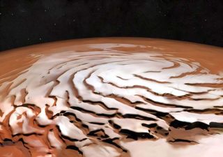 Científicos descubren caracteristicas asombrosas de la capa de hielo del norte de Marte, de hasta 3 km de espesor