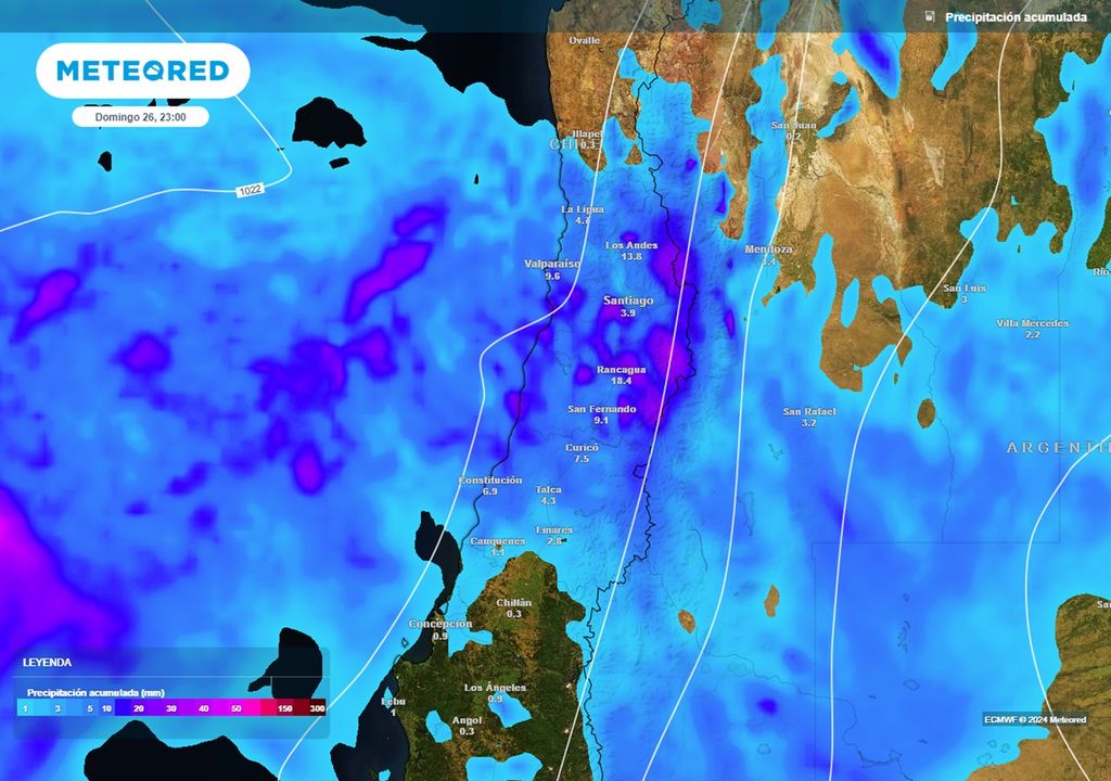 precipitaciones acumuladas previstas según el modelo del ECMWF precipitaciones acumuladas previstas según el modelo del ECMWF