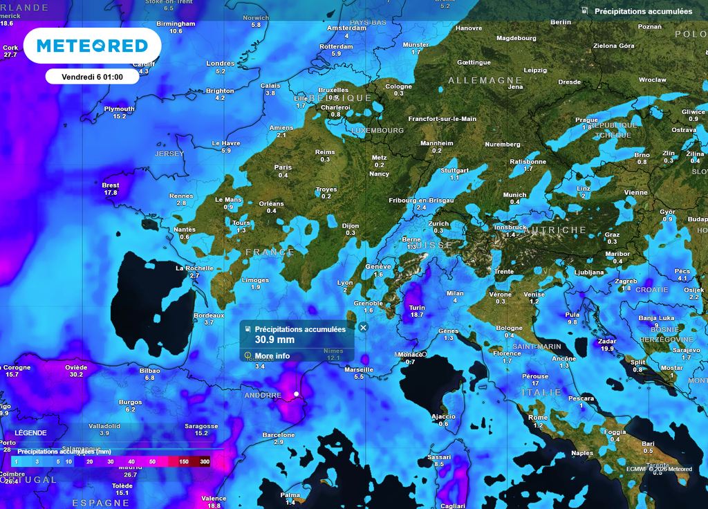 En-dehors des côtes de la Manche soumises à la pluie ce dimanche, la première semaine du mois de mars sera sèche sur les deux-tiers Nord du pays. Quelques pluies plus importantes vers le Roussillon.