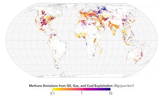 Cartografía del metano de la explotación de combustible fósiles