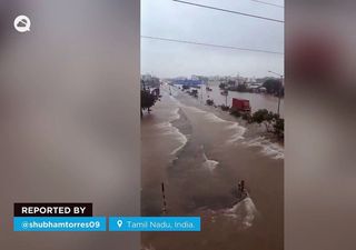 Catastróficas inundaciones ocurren durante un intenso temporal de lluvias en Tamil Nadu, India