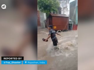 Lluvias torrenciales causan graves inundaciones en Rajastán, India