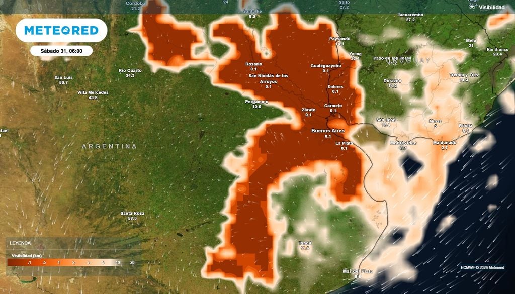 Granizo Buenos Aires AMBA pronóstico alerta tiempo Se prevé una fuerte reducción de visibilidad en el amanecer del sábado 31, con la presencia de nieblas en la región central.