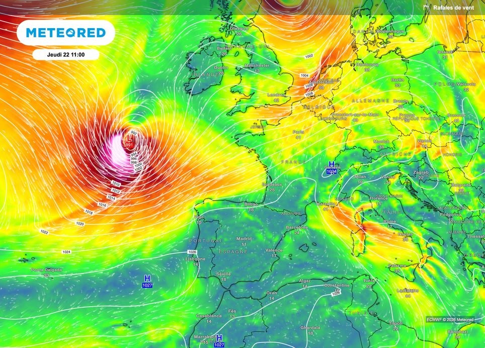 Une vigoureuse dépression va circuler près du pays, donnant lieu aux premier coup de vent voire à une tempête.