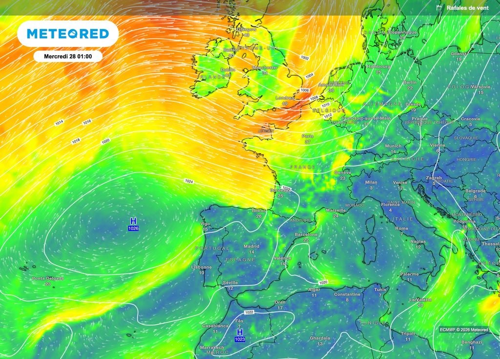 L'anticyclone des Açores remontera progressivement sur le pays.