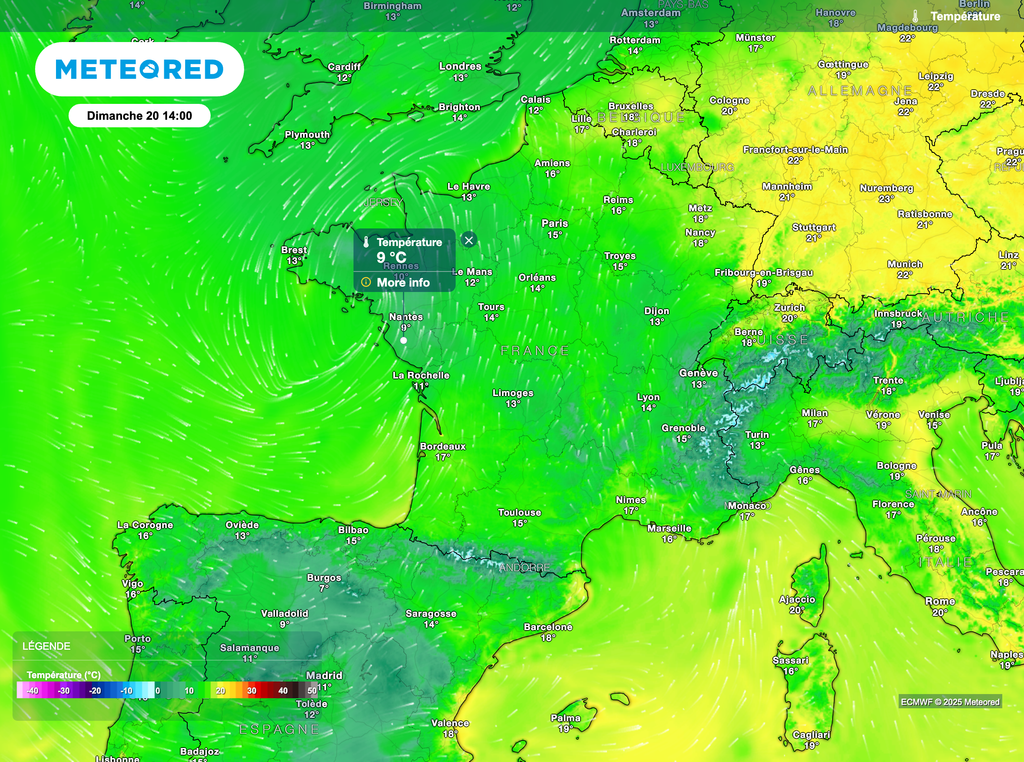 Températures parfois très contrastées en plein après-midi.
