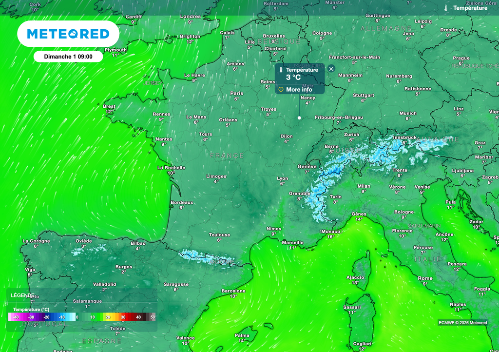 Dimanche matin, de façon très locale, une petite gelée blanche n'est pas à exclure dans le nord-est !