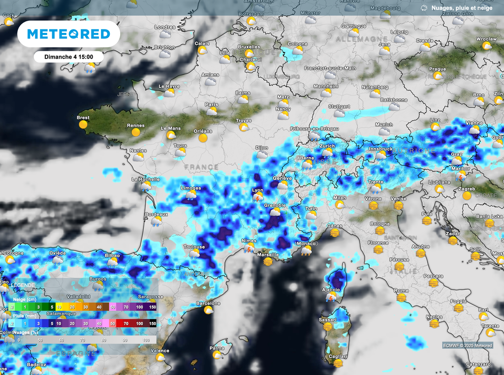 Des orages surtout sur la moitié sud et centre-est pour ce dimanche en France.