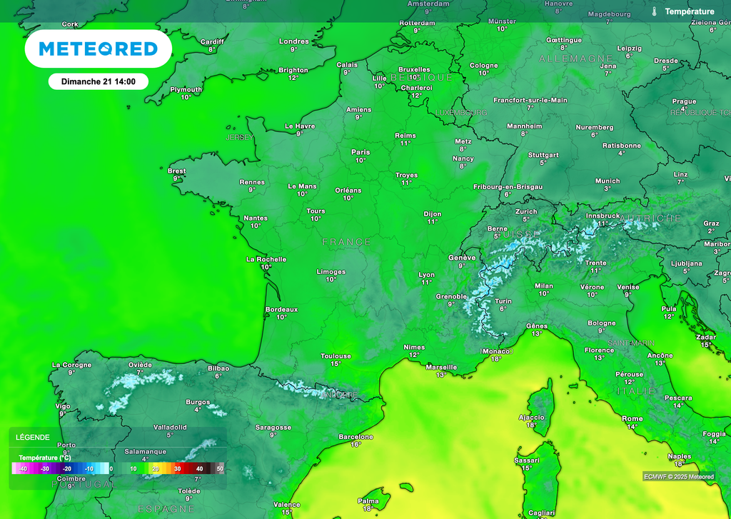 Des températures encore bien douces pour votre dimanche après-midi.