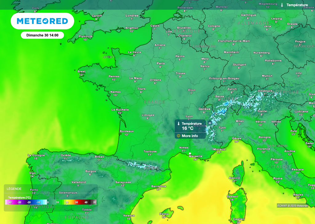 Températures plutôt douces pour un 30 novembre. Températures plutôt douces pour un 30 novembre.