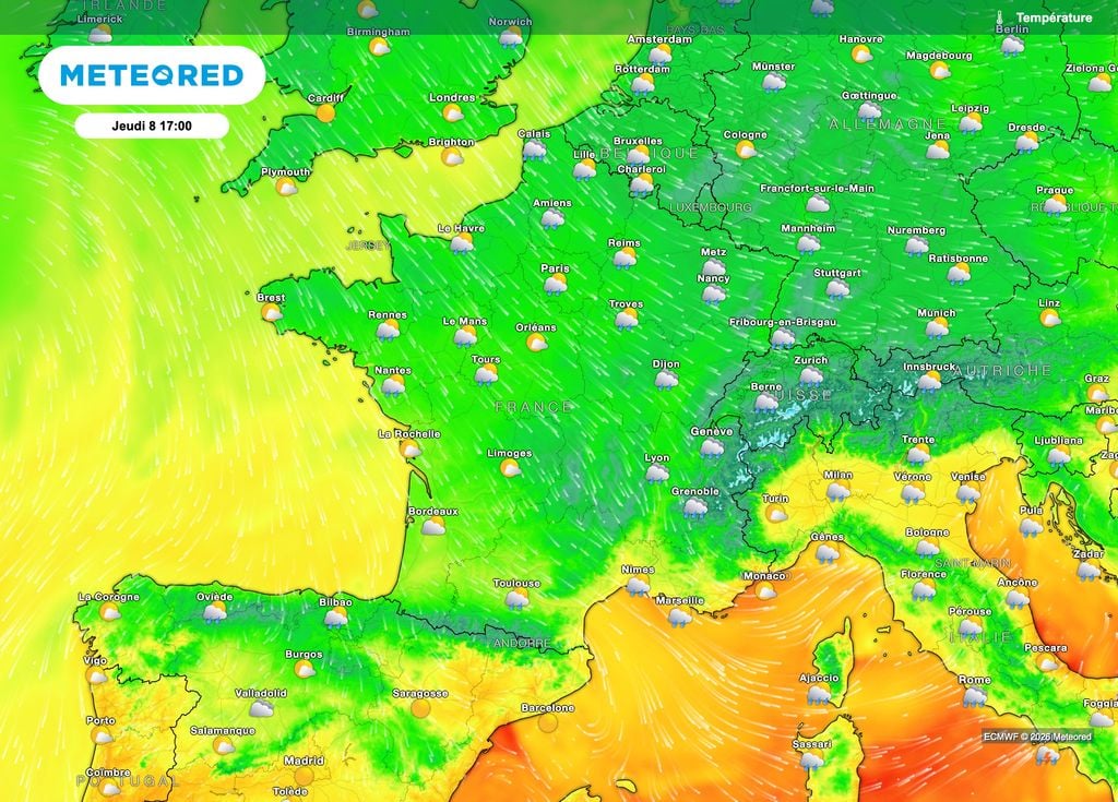 Un temps moins chaud pour la seconde moitié de semaine. Un temps moins chaud pour la seconde moitié de semaine.
