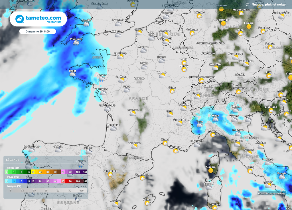 Une perturbation arrivera sur la Bretagne en matinée de dimanche. Une perturbation arrivera sur la Bretagne en matinée de dimanche.