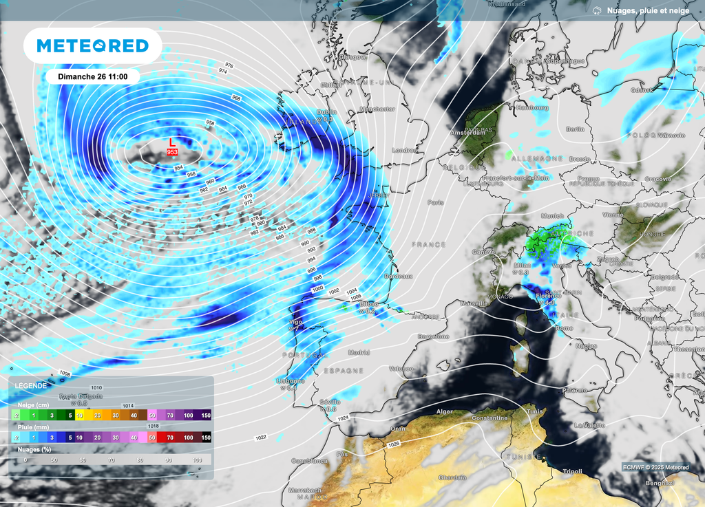 Le vaste système dépressionnaire engendrera de fortes voire violentes rafales de vent. Le vaste système dépressionnaire engendrera de fortes voire violentes rafales de vent.