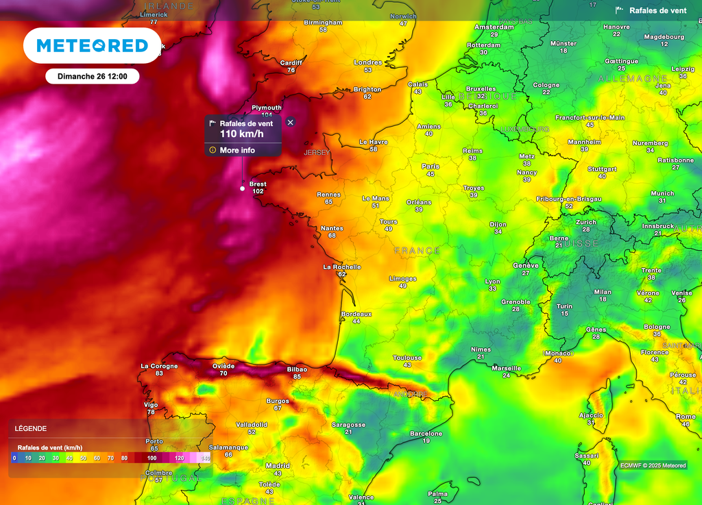 C'est la Bretagne qui verra les premiers vents les plus soutenus. C'est la Bretagne qui verra les premiers vents les plus soutenus.