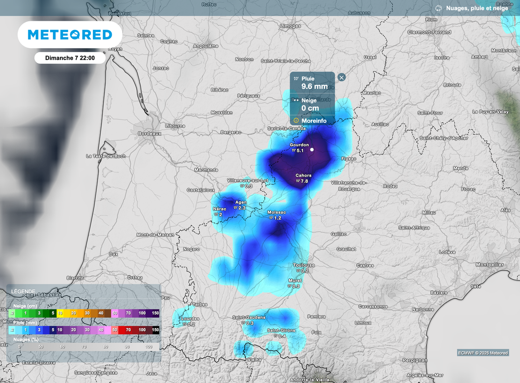 Orages à partir de dimanche soir dans le sud-ouest de l'hexagone.