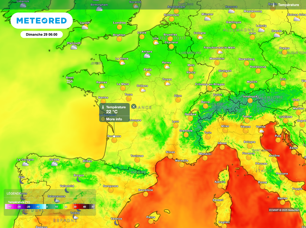 Un début de matinée doux mais respirable plus au nord, déjà très doux voire chaud au sud.