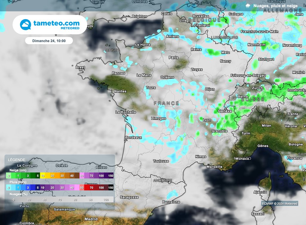 Dès le matin, des averses parfois neigeuses pourront circuler.