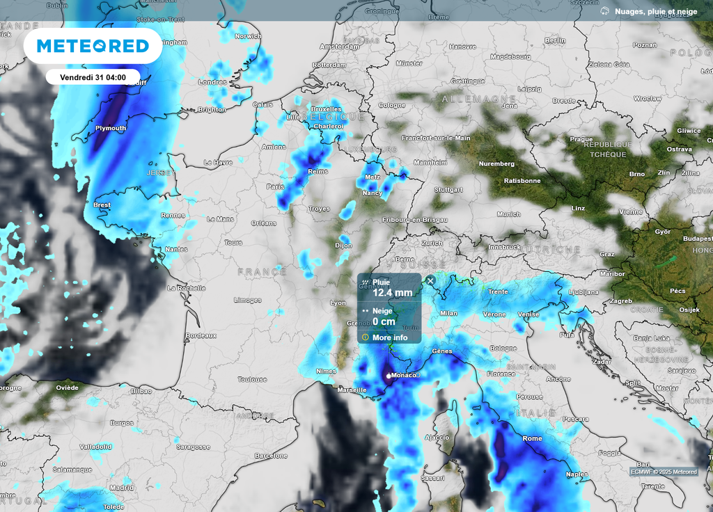 Nuages et pluies vendredi