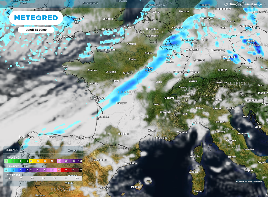 Une perturbation de faible intensité traversera le pays ce lundi.