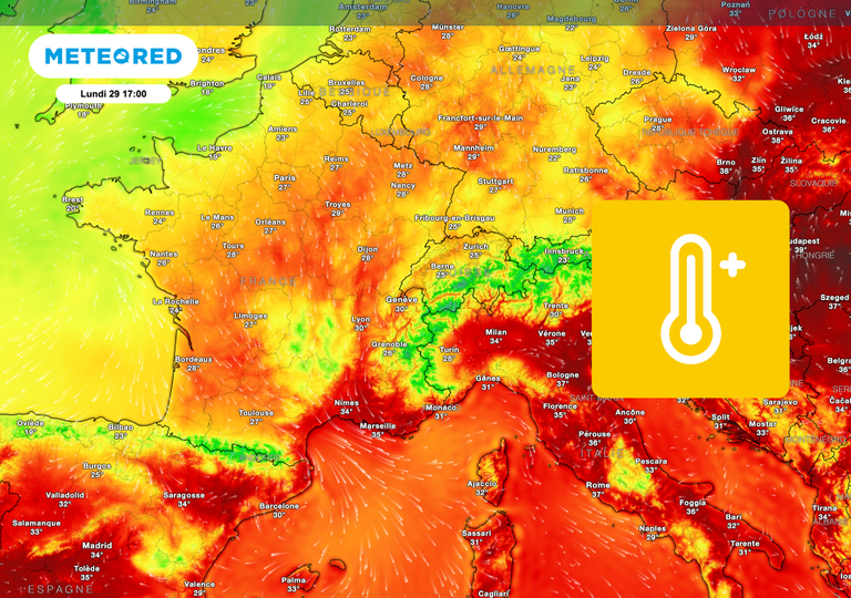 Ce lundi en France : une chaleur encore d'actualit&eacute; . D&eacute;couvrez les pr&eacute;visions m&eacute;t&eacute;o
