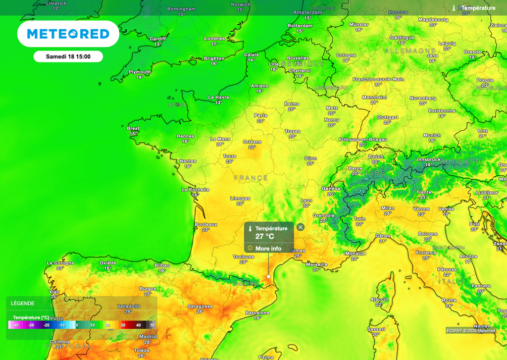 Une grande douceur concernera quasiment l'ensemble de l'hexagone ce samedi.