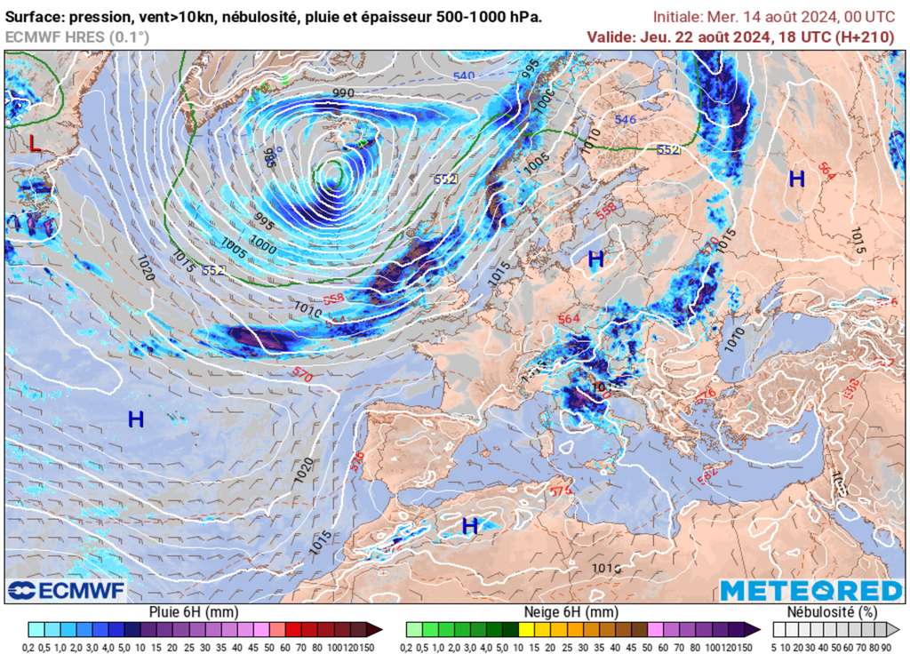 Les dépressions resteraient assez éloignées de l'hexagone d'ici la semaine prochaine.