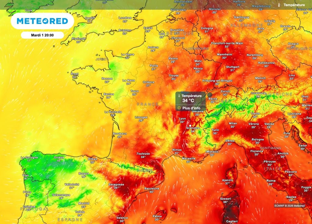 De la chaleur forte avant les orages sur le sud et l'est du pays. De la chaleur forte avant les orages sur le sud et l'est du pays.