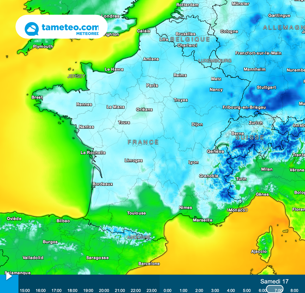 De fortes vire très fortes gelées sont annoncées pour samedi et dimanche matin en France. Localement les -14°C seront dépassés dans le Nord-Est.