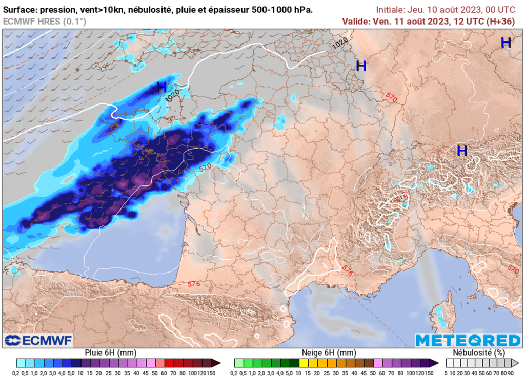Une perturbation bien organisée prendra place sur le Bretagne ce vendredi matin.
