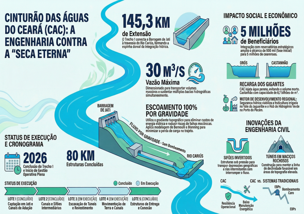 Projeto conecta Barragem de Jati a reservatórios estratégicos e beneficia 5 milhões de pessoas. Foto: Ilustração