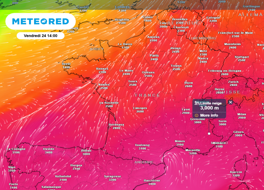 Limite pluie-neige vendredi 24 janvier après-midi