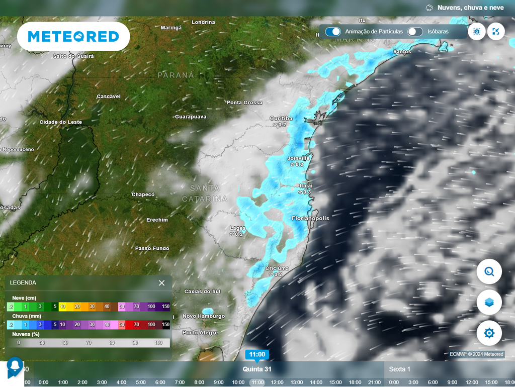 previsão, chuva, ecmwf
