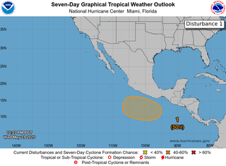 El Centro Nacional de Huracanes da un 50 % de probabilidad de que se forme la primera depresión tropical en el Pacífico