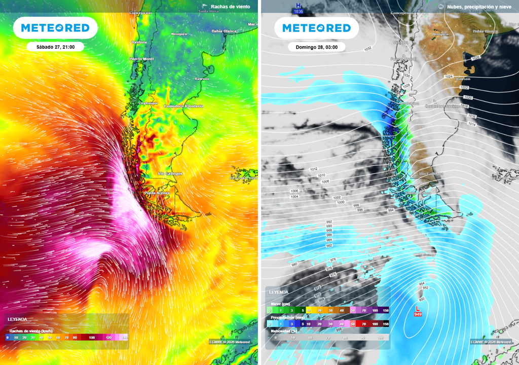El viento intenso llegará a Magallanes avisando la aproximación de las precipitaciones que caerán sobre la Patagonia durante el fin de semana.