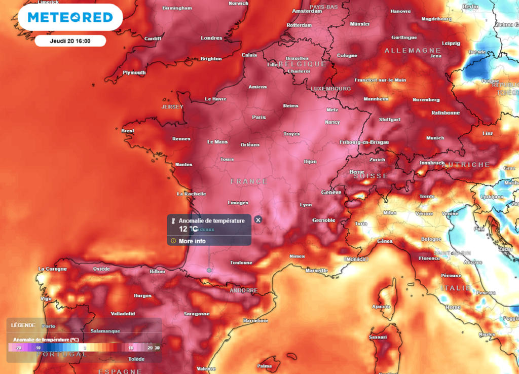 En fin de semaine, le mercure sera régulièrement situé 8 à 12°C au-dessus des normales l'après-midi. En fin de semaine, le mercure sera régulièrement situé 8 à 12°C au-dessus des normales l'après-midi.