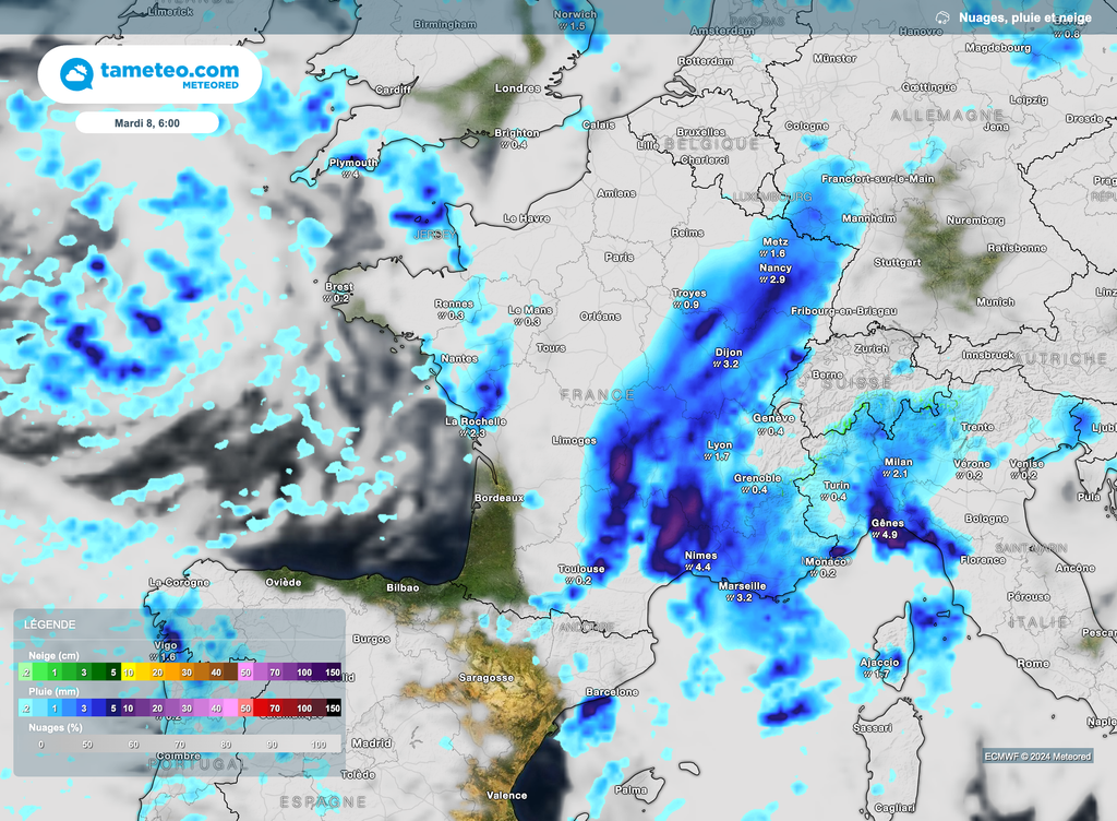 La pluie sera bien présente sur quasiment toute la France en ce début de semaine. La pluie sera bien présente sur quasiment toute la France en ce début de semaine.