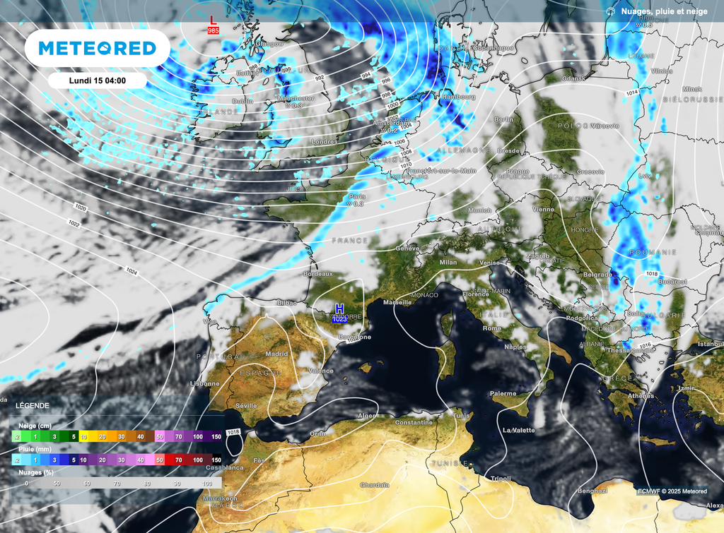 Encore un risque de pluie mercredi notamment sur la moitié nord.